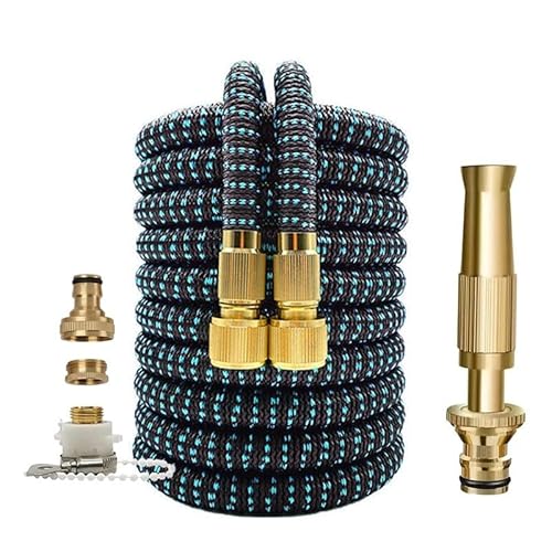 Gartenschlauch Flexibel Gartenwasserleitung, erweiterbar, flexible Bewässerungswasserpistole, dreifache Erweiterung, Autowaschwasserpistolen-Set(50ft) von BANGHA