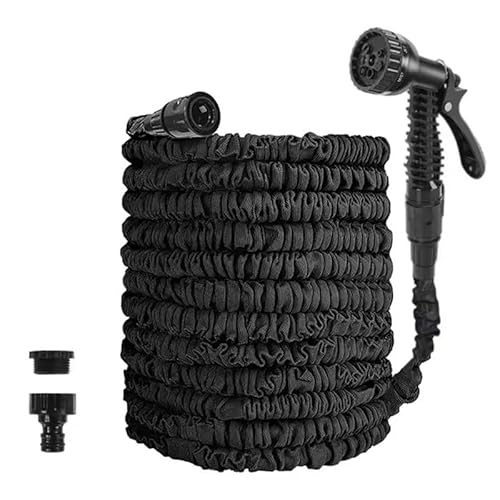 Gartenschlauch Flexibel Hochdruck-Autowaschschlauch, erweiterbarer Schlauch, Hausgarten-Bewässerungsschlauch, multifunktionaler Gartenreinigungs-Wassersprüher(Black,200ft) von BANGHA