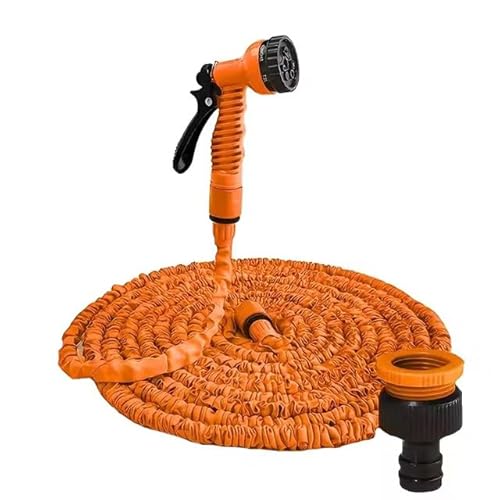 Gartenschlauch Flexibel Hochdruck-Autowaschschlauch, erweiterbarer Schlauch, Hausgarten-Bewässerungsschlauch, multifunktionaler Gartenreinigungs-Wassersprüher(Orange,125ft) von BANGHA