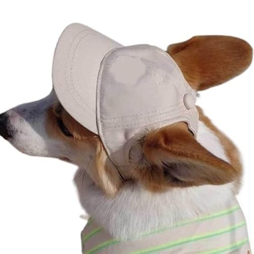 Hundemütze,Hunde Cappy Bestickte Baseballkappe for Hunde mit Namen, süße Sonnenkappe, verstellbare Sommermütze Haustiere kleine bis große(Beige,Samll) von BANGHA