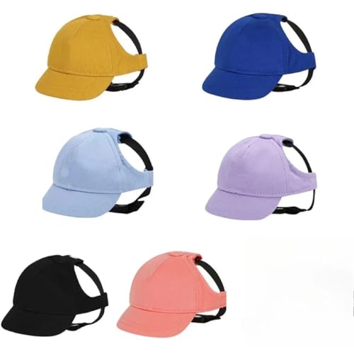 Hundemütze,Hunde Cappy Haustier-Baseballkappe, Einfarbig, Hundezubehör, Haustier-Paarhut, Verstellbar, Sonnenschutzhut for Teddy Corgi(Purple,L (Neck 33.5-37 cm)) von BANGHA