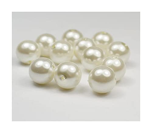 Perlen Zum AuffäDeln,Perlen Weiß Lose 3mm 30mm Raindom Pearl Weiß Farbe Runde Kunststoff Imitation Pearl Perlen Für Schmuck Amp, Kleidungsstück Kunst Decorati (Color : 25mm 30pcs) von BANGHA