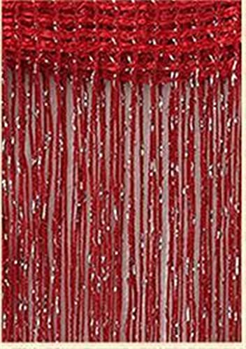 Perlenvorhänge,Thread Curtain 40 Glitter Fransen String Vorhang Glänzend Quaste Flash Silber Linie Fenster Panel Raumteiler Fliegenschirmtür Hängen(B) von BANGHA