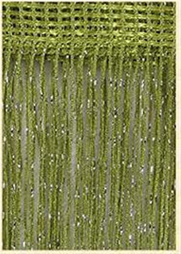 Perlenvorhänge,Thread Curtain 40 Glitter Fransen String Vorhang Glänzend Quaste Flash Silber Linie Fenster Panel Raumteiler Fliegenschirmtür Hängen(Green) von BANGHA