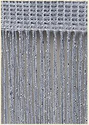Perlenvorhänge,Thread Curtain 40 Glitter Fransen String Vorhang Glänzend Quaste Flash Silber Linie Fenster Panel Raumteiler Fliegenschirmtür Hängen(Silver Grey) von BANGHA