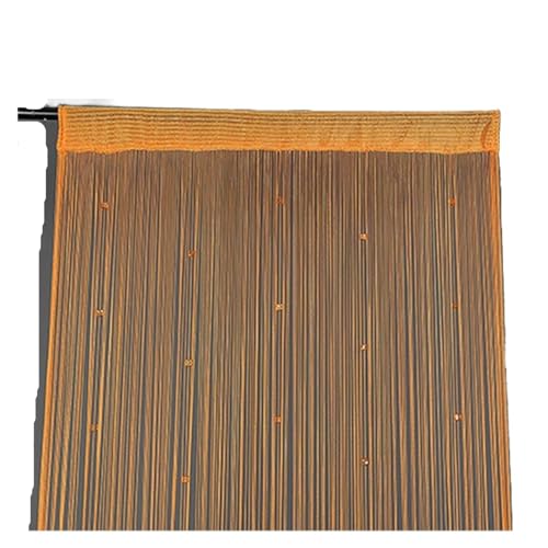 Perlenvorhänge,Thread Curtain Perlen String Vorhang Transluzente Tür Vorhänge Raumteiler Valances Quaste Schwarz Fenster Wand Dekoration(Orange) von BANGHA