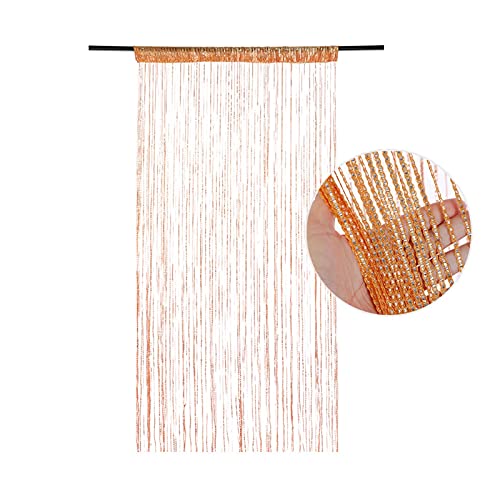 Perlenvorhänge,Thread Curtain Quaste hängende string türvorhänge klassische linie vorhang fenster valance room partition perlen fringe teilder tür wohnkultur(Orange) von BANGHA