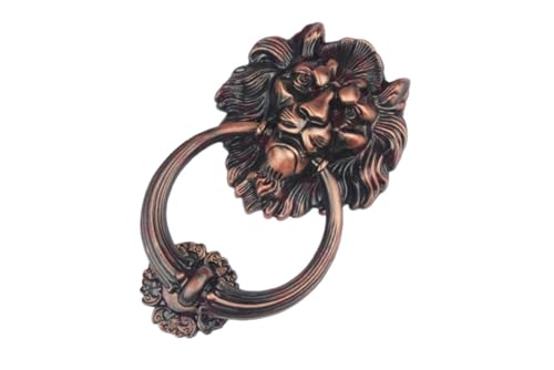 Türklopfer Antik 20cm Große Antike Tür Kicker Lionhead Home Decoration Türklopfer Bett Keychain Hardware(Redbronze) von BANGHA