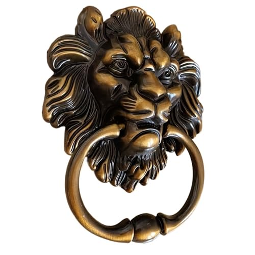 Türklopfer Antik Ein Antiker Türklopfer In Form Eines Löwenkopfes Aus Bronze – Poliertes Metall-Finish, Touch- Und Fernbedienung, Großer Türgriff Mit Aufhängeschlaufe von BANGHA