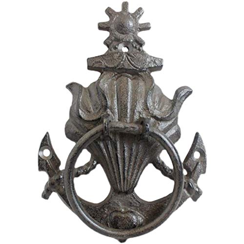 Türklopfer Antik Gusseisen Anker Jakobsmuschel Türklopfer Retro Wand For Garten Hof Haustür Einfache Einweihungsparty von BANGHA
