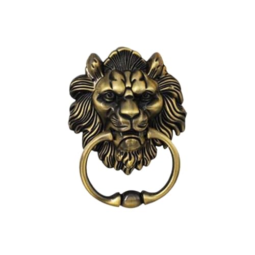Türklopfer Antik Retro Golden Chrom Silber Löwenkopf Massivholz Türklopfer Griff Bronze Sofa Stuhl Rückenlehne Ring(C) von BANGHA