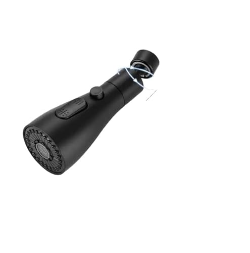 Wasserhahn Verlängerung,Faucet Extender 1 STÜCKE Universal 360 ° Drehen Küche Wasserhahn Extender Belüfter Kunststoff Splash Filter Waschbecken Bubbler Düse(Black 1PC) von BANGHA
