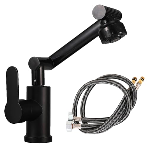 Wasserhahn Verlängerung,Faucet Extender 1080 Grad Schwenkhahn Roboterarm 360 Rotation Mechanische Küche Multifunktionale for Spüle(Black) von BANGHA