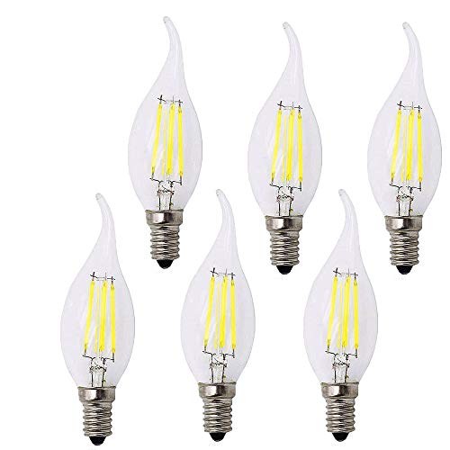 BANGSHUO 6er E14 Vintage Kandelaber LED-Lampen 4W C35 400 Lumen Kaltweiß 6000K Kronleuchter Glühbirnen E14 40W Äquivalent, C35 Filament LED Kerzenlampe E14 Flammenspitze Nein Dimmbar BANGSHUO 6er E14 Vintage Kandelaber LED-Lampen 4W C35 400 Lumen Kaltweiß 6000K Kronleuchter Glühbirnen E14 40W Äquivalent, C35 Filament LED Kerzenlampe E14 Flammenspitze Nein Dimmbar von BANGSHUO