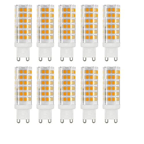 BANGSHUO 10 Stück G9 LED-Glühbirne, 9W (85W Äquivalent), Nicht dimmbar, Warmweiß 3000K, 850 Lumen G9 AC220-240V, 360 Grad von BANGSHUO
