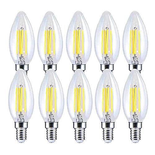 BANGSHUO 10er E14 LED Kerze Lampen Filamnet C35 400 Lumen kaltweiß 6000K Kronleuchter Glühbirnen E14 40W Äquivalent, C35 Filament LED Kerzenlampe E14 Nicht Dimmbar BANGSHUO 10er E14 LED Kerze Lampen Filamnet C35 400 Lumen kaltweiß 6000K Kronleuchter Glühbirnen E14 40W Äquivalent, C35 Filament LED Kerzenlampe E14 Nicht Dimmbar von BANGSHUO