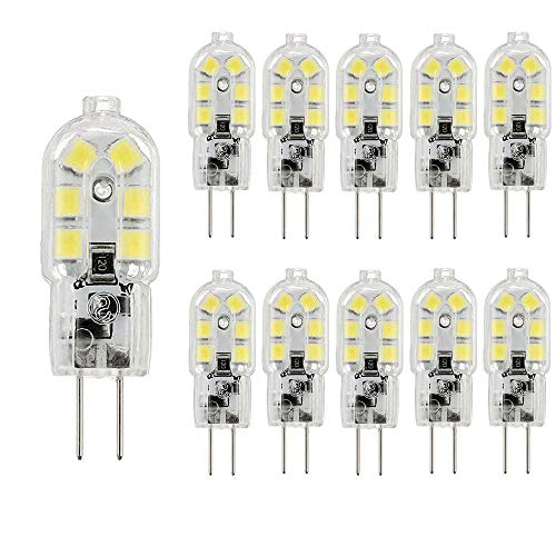 BANGSHUO G4 LED Lampen 2W 10er Pack, LED Birnen Ersatz 20W Halogenlampen Kaltweiß 6000K 200LM AC/DC 12V LED Leuchtmittel G4 LED Birne Nicht Dimmbar von BANGSHUO