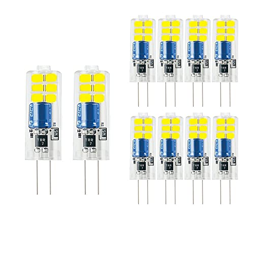 BANGSHUO G4 LED Lampen 2W 10er Pack, LED Birnen Ersatz 20W Halogenlampen Kaltweiß 6000K 200LM AC220-240V Leuchtmittel G4 Birne Nicht Dimmbar BANGSHUO G4 LED Lampen 2W 10er Pack, LED Birnen Ersatz 20W Halogenlampen Kaltweiß 6000K 200LM AC220-240V Leuchtmittel G4 Birne Nicht Dimmbar von BANGSHUO