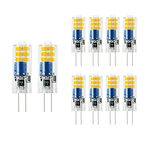 BANGSHUO G4 LED Lampen 2W 10er Pack, Birnen Ersatz 20W Halogenlampen Warmweiß 3000K 200LM AC220-240V LED Leuchtmittel G4 Birne Nicht Dimmbar BANGSHUO G4 LED Lampen 2W 10er Pack, Birnen Ersatz 20W Halogenlampen Warmweiß 3000K 200LM AC220-240V LED Leuchtmittel G4 Birne Nicht Dimmbar von BANGSHUO