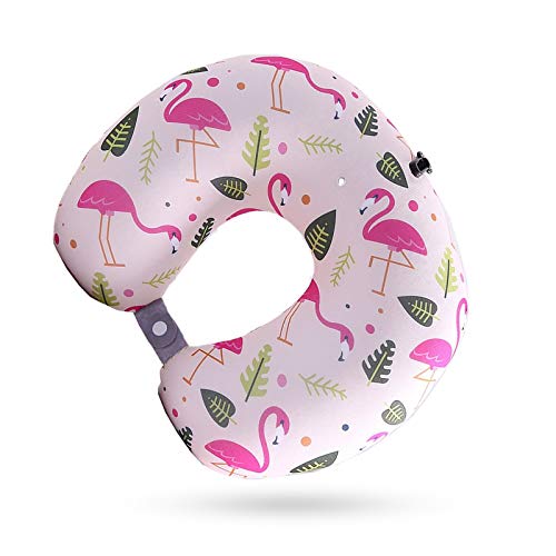 BANGSUN 1 x Nackenkissen mit Flamingo-Aufdruck, Mikroperlen, superweich, Nackenstütze, bequem. von BANGSUN