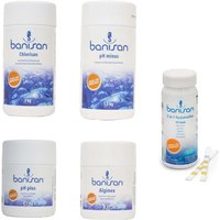 Banisan - Wasserpflegeset Chlorisan pH Minus pH Plus Alginex inkl. Teststreifen von BANISAN