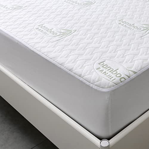 BANJILI-Bambus Wasserdichter Matratzenschoner 180 x 200 cm,Atmungsaktiv Matratzenauflage, Anti-Allergie, gegen Milben, Matratzenschutz für Baby Kinder Haustier von BANJILI