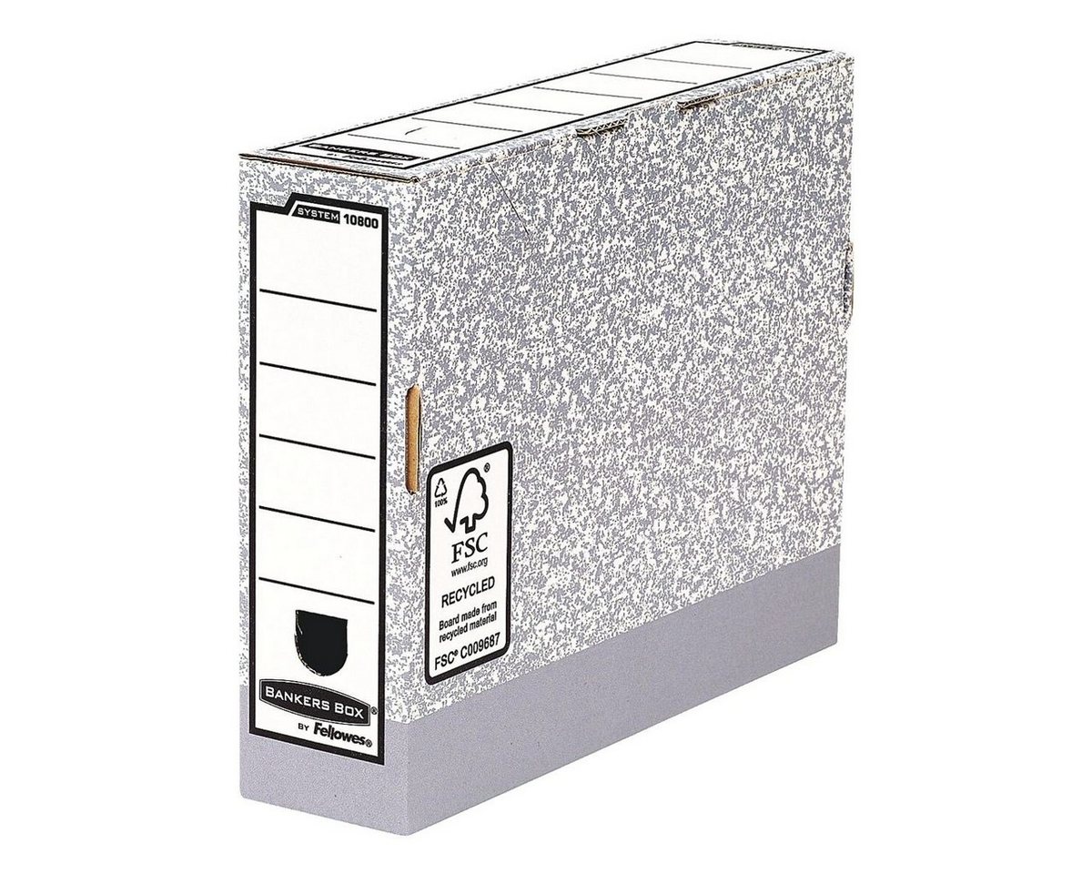 BANKERS BOX SYSTEM Aufbewahrungsbox (10 St), Ablagebox aus 100% Recyclingkarton von BANKERS BOX SYSTEM