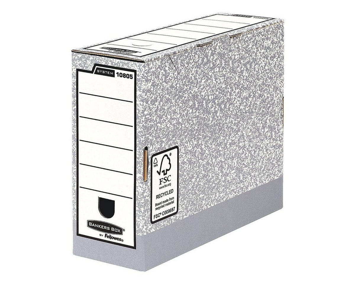 BANKERS BOX SYSTEM Aufbewahrungsbox (10 St), Ablagebox aus 100% Recyclingkarton von BANKERS BOX SYSTEM