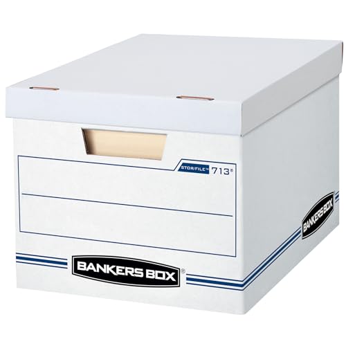 Bankers Box STOR/FILE Aufbewahrungsboxen, Standardeinrichtung, Deckel zum Abheben, Brief/Legal, 12 Stück (0071301) von BANKERS BOX