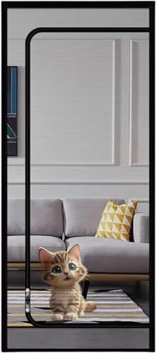 BANTASE Fliegengittertür for Haustiere, 80 × 210 cm, Netz-Reißverschluss, Schiebevorhang Mit Klettverschluss, Verhindert Das Verkratzen Kleiner Haustiere(120x220cm) von BANTASE