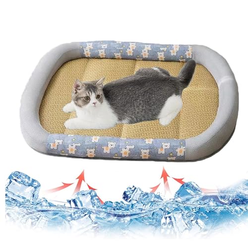 BANTASE Kühlmatte Für Hunde Selbstkühlend, Premium Kühlmatte Für Hunde Den Sommer, Washable Dog Cooling Mat Ice Silk Cooling Mat, Suitable for All Types of Pets(C,L) von BANTASE