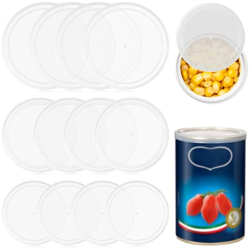 Dosendeckel Deckel für Dosen Katzenfutter Hundefutter 12 Stk Dosenverschluss Katze Dosendeckel 200g/500g/800g Plastikdeckel Futterdosen Deckel Universaldeckel Frischhaltedeckel (Transparent) von BANTI