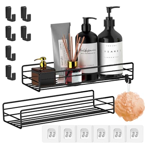 Duschablage Ohne Bohren Badezimmer Organizer Duschregal Schwarz Badregal Duschkorb zum Aufhängen Shower Shelf Duschhalterung Shampoo Halterung für Dusche Bad Zubehör 2 Stück Duschablage Ohne Bohren Badezimmer Organizer Duschregal Schwarz Badregal Duschkorb zum Aufhängen Shower Shelf Duschhalterung Shampoo Halterung für Dusche Bad Zubehör 2 Stück von BANTI