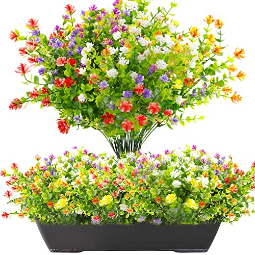Künstliche Blumen Kunstblumen Außen Wetterfest Kunstpflanzen Blumenstrauß Pflanzen UV-beständig Balkonpflanzen Wie Echt für Balkonkasten Innen Außenbereich Garten Outdoor 6 Stück von BANTI