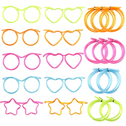 Strohhalme Plastik Party Brillen Strohhalm Trinkbrille Strohhlambrille 10 Stück Funny Straw Glasses Nur Wiederverwendbare Brille zum Trinken Trinkhalmbrille für Kinder Party Gadgets Zubehör von BANTI