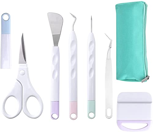 Vinyl Plotter Zubehör Vinyl Jäten Werkzeuge 7 Stück DIY Bastelwerkzeug Set Entgitterwerkzeug Plotter Werkzeug Vinyl Basic Tools Set für Sammelalbum Silhouette HTV Beschriftung von BANTI
