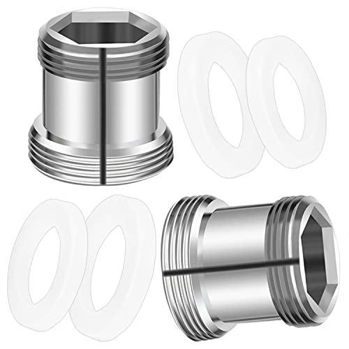 Messing Wasserhahn Adapter Außengewinde - Gewindeadapter Mit Gummidichtung für Wasserfilter - 2 Stück (M18-M22L) von BANTI