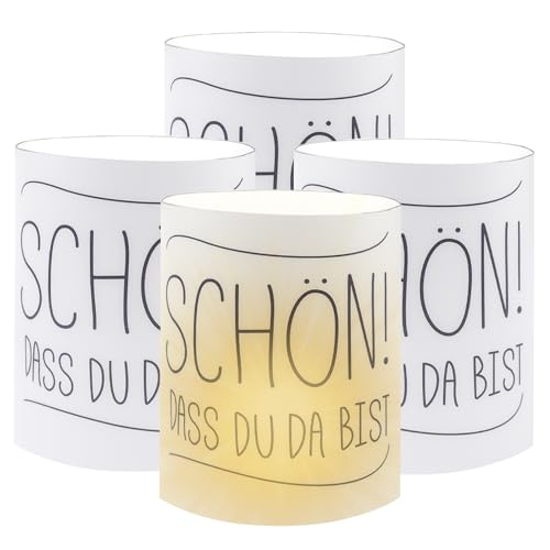 Windlichter Tischdeko Geburtstag Deko Teelicht Windlicht Lichthülle für Tischlicht 10 Windlichter Tischlichter Tisch Deko für Kommunion Taufe Hochzeit Teelichter LED Kerzen (SCHÖN DASS Du Da Bist 2) Windlichter Tischdeko Geburtstag Deko Teelicht Windlicht Lichthülle für Tischlicht 10 Windlichter Tischlichter Tisch Deko für Kommunion Taufe Hochzeit Teelichter LED Kerzen (SCHÖN DASS Du Da Bist 2) von BANTI