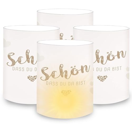 Windlichter Tischdeko Geburtstag Deko Teelicht Windlicht Lichthülle für Tischlicht 10 Windlichter Tischlichter Tisch Deko für Kommunion Taufe Hochzeit Teelichter LED Kerzen (SCHÖN DASS du da bist 1) Windlichter Tischdeko Geburtstag Deko Teelicht Windlicht Lichthülle für Tischlicht 10 Windlichter Tischlichter Tisch Deko für Kommunion Taufe Hochzeit Teelichter LED Kerzen (SCHÖN DASS du da bist 1) von BANTI