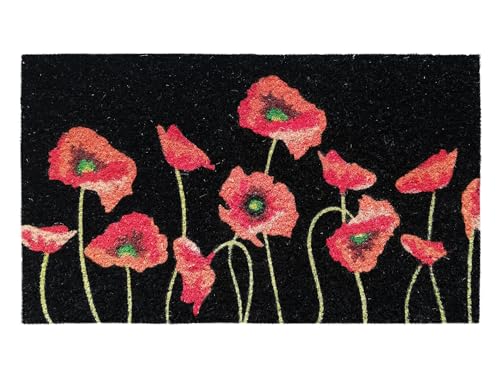 Banzaii Fußmatte Kokos 40 x 70 cm mit PVC Rückseite rutschfest - Schwarz Mohnblumen Banzaii Fußmatte Kokos 40 x 70 cm mit PVC Rückseite rutschfest - Schwarz Mohnblumen von BANZAII TEXTILE INNOVATOR ONLINE