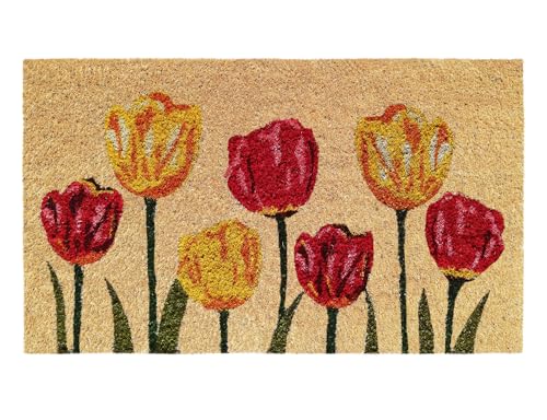 Banzaii Fußmatte Kokos 40 x 70 cm mit PVC Rückseite rutschfest - Tulpen von BANZAII TEXTILE INNOVATOR ONLINE
