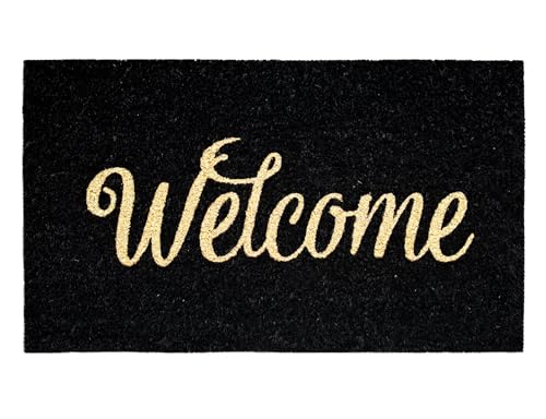 Banzaii Kokos-Fußmatte 40 x 70 cm mit Rutschfester PVC-Rückseite mit Glitzer Applikationen - Welcome Schwarz Banzaii Kokos-Fußmatte 40 x 70 cm mit Rutschfester PVC-Rückseite mit Glitzer Applikationen - Welcome Schwarz von BANZAII TEXTILE INNOVATOR ONLINE