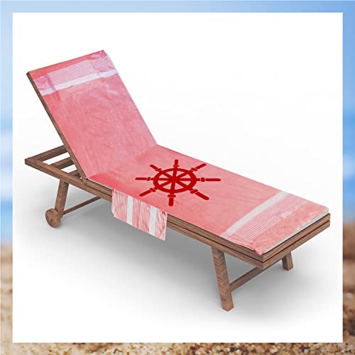 Banzaii Strandtuch aus Baumwolle für Liegestühle und Liegestühle mit abnehmbarem Kissen und Aufbewahrungstaschen - rotes Ruder von BANZAII TEXTILE INNOVATOR ONLINE