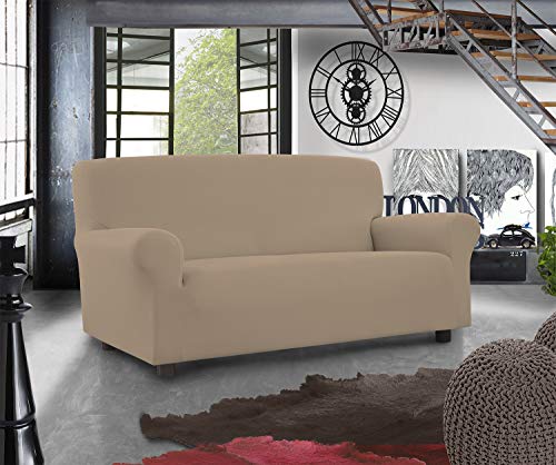 Banzaii Universal Elastischer Sofabezug, Sofabezug mit Armlehnen - 4 Sitzer Creme - Hergestellt in Italien von BANZAII TEXTILE INNOVATOR ONLINE