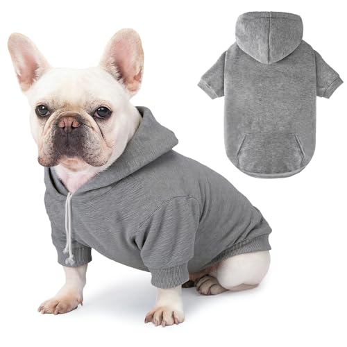 Hunde-Kapuzenpullover für große Hunde, Grau, Größe M von BAOBICUTE