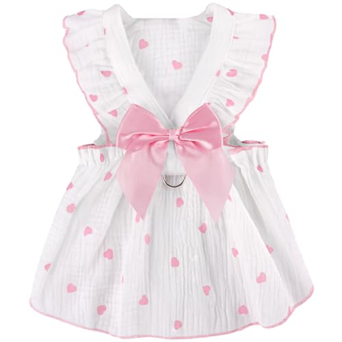 Hundekleid mit Herzmuster, Rosa, Größe M von BAOBICUTE