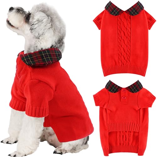 Hundepullover, kariert, Größe M, Rot Hundepullover, kariert, Größe M, Rot von BAOBICUTE