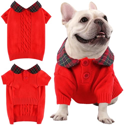 Hundepullover mit Karomuster, Rot, Größe XXL Hundepullover mit Karomuster, Rot, Größe XXL von BAOBICUTE