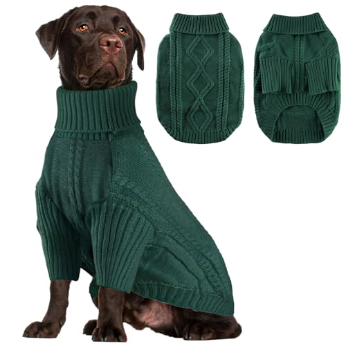 Strickpullover für Hunde, Dunkelgrün, Größe 4XL von BAOBICUTE