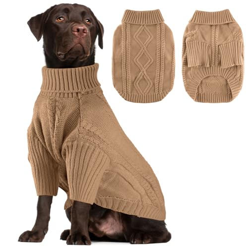 Strickpullover für Hunde, Kamel, Größe 4XL von BAOBICUTE